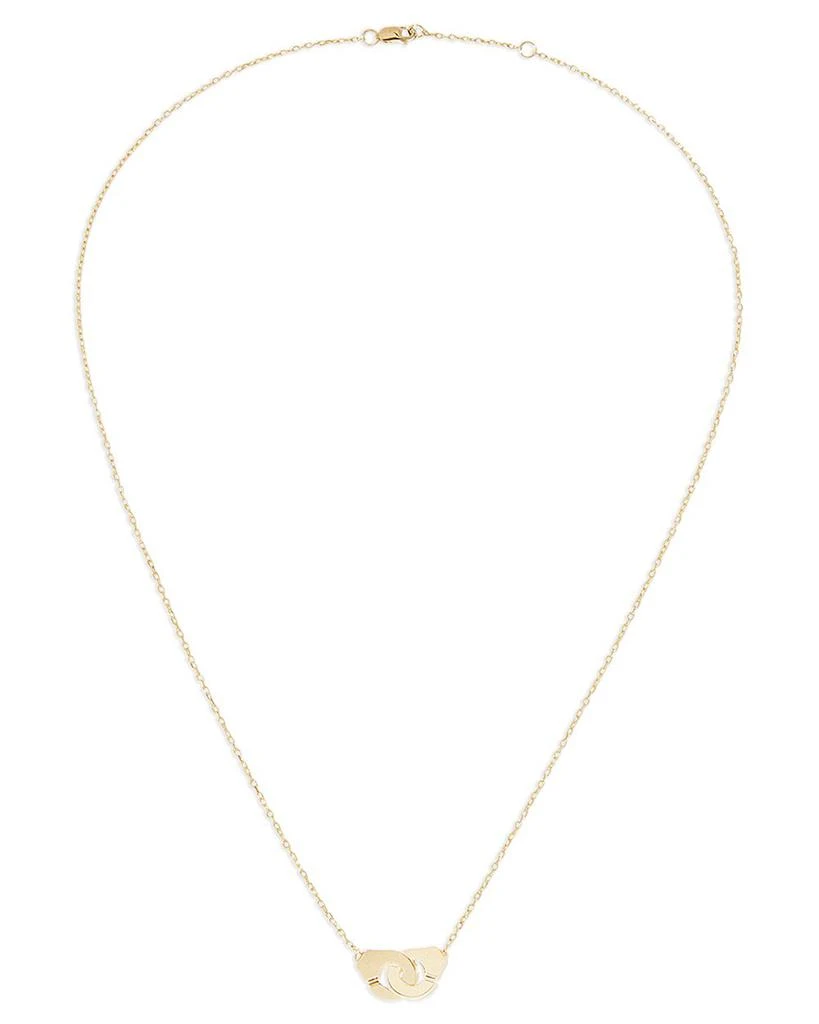 Dinh Van 18K Yellow Gold Menottes Dinh Van Small Handcuff Open Link Chain Pendant Necklace, 15.75-16.54" 2
