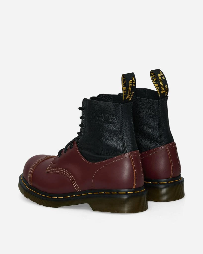 MM6 Women's Dr. Martens 1460 Twisted and Reimagined Steel Toe Boots Black / Oxblood 5