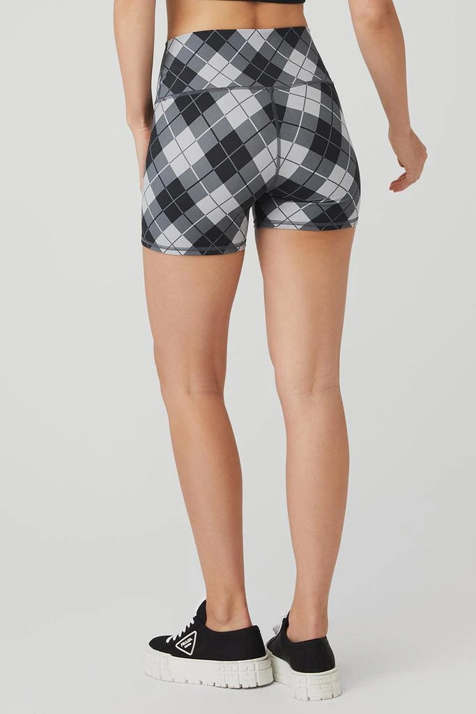 Alo 4" Vapor High-Waist Argyle Short - Black/Anthracite 2