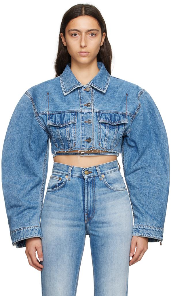 JACQUEMUS Blue Le Chouchou 'Le Haut De Nîmes Corto' Denim Jacket