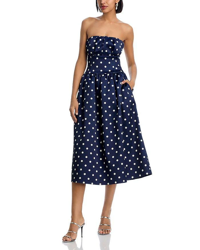 Polka Dot Satin Midi Dress  On Sale Now with Up to 56% Off | Discover  Exclusive Deals & Savings at BeyondStyle  Authentic Self Portrait women| dress with Limited-Time Discounts, Free Shipping,