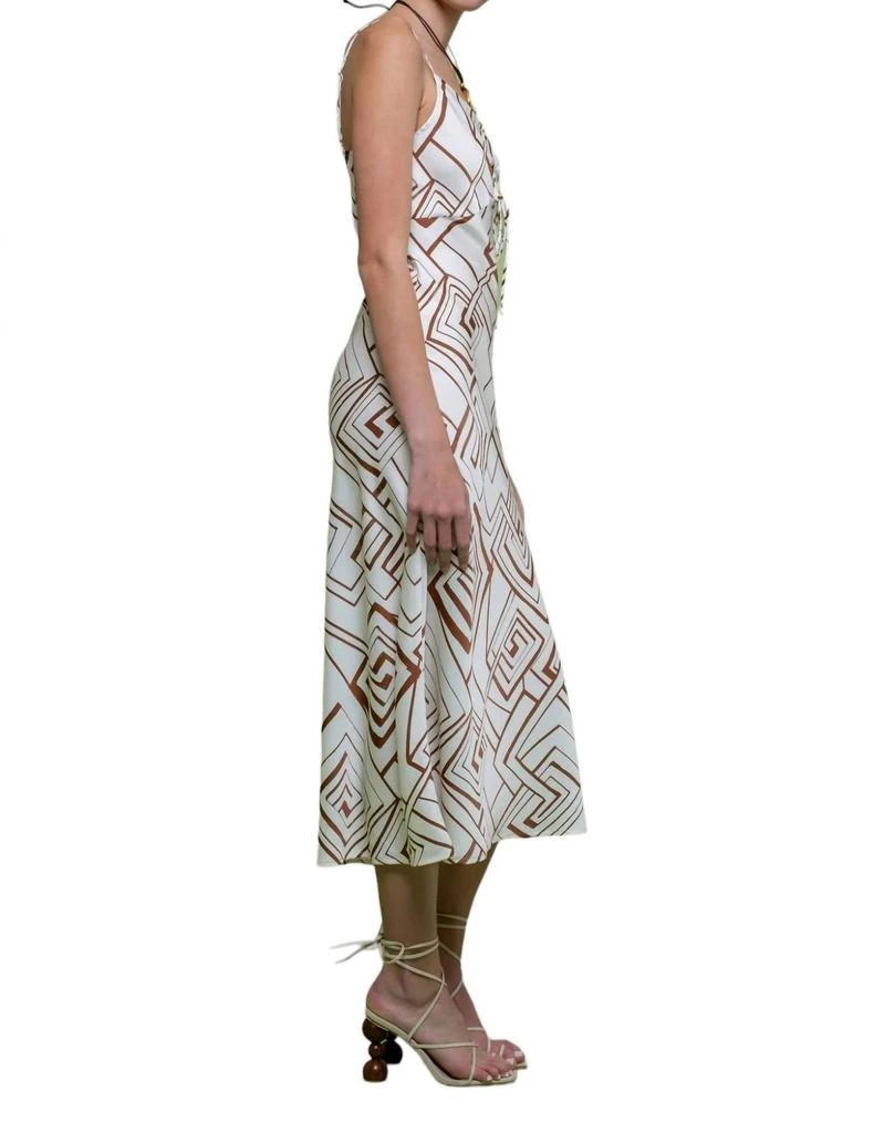 Blu Pepper Geo Midi Dress In Ivory 3