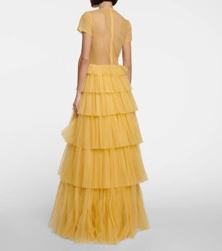 Costarellos Ruffled tulle gown 3