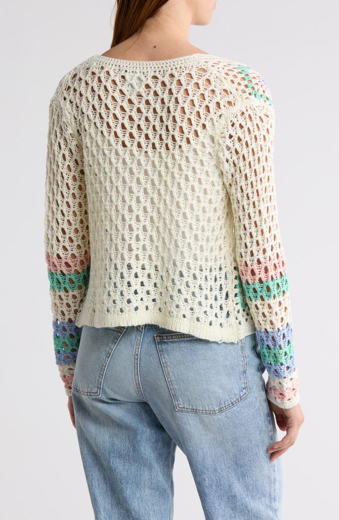 Cotton Emporium Striped Sleeve Patchwork Cardigan