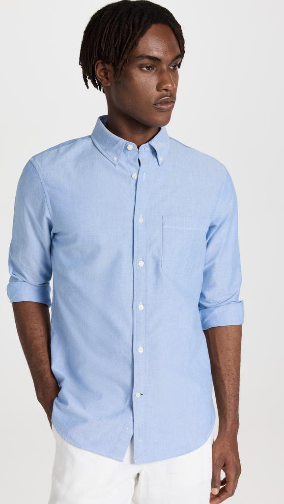 Club Monaco Long Sleeve Solid Oxford Shirt