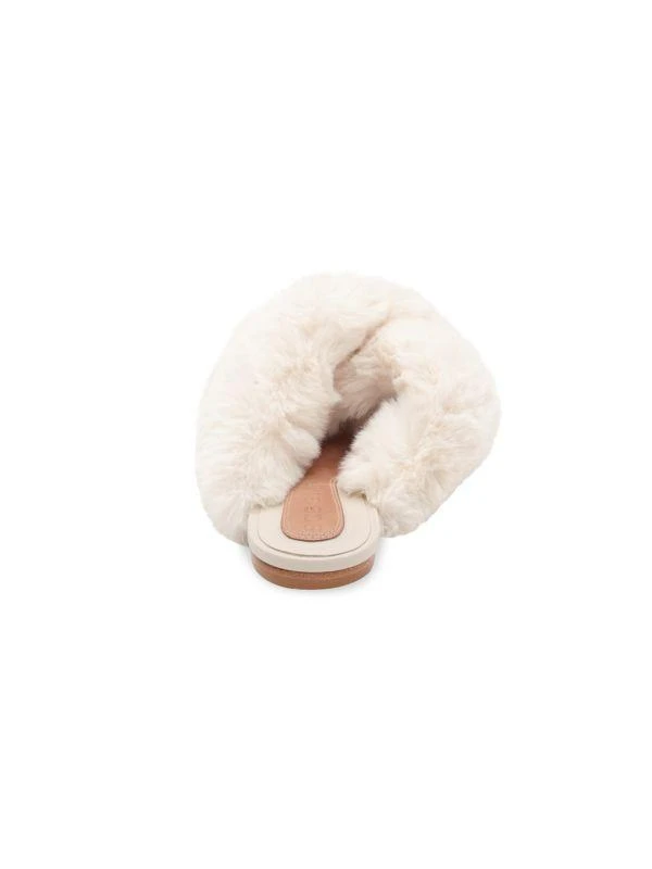 BCBG Thea Crisscross Faux Fur Flat Sandals 3