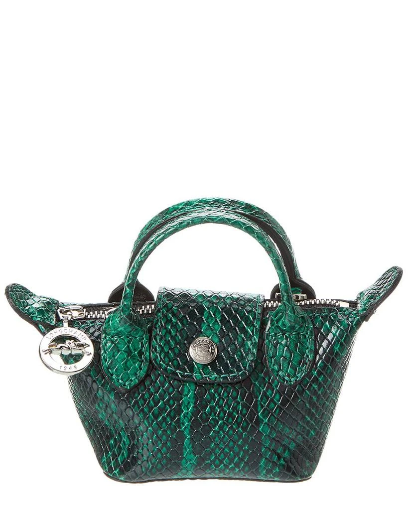 Longchamp Longchamp Le Pliage Cuir Exotiq XXS Snake-Embossed Leather Pouch 1