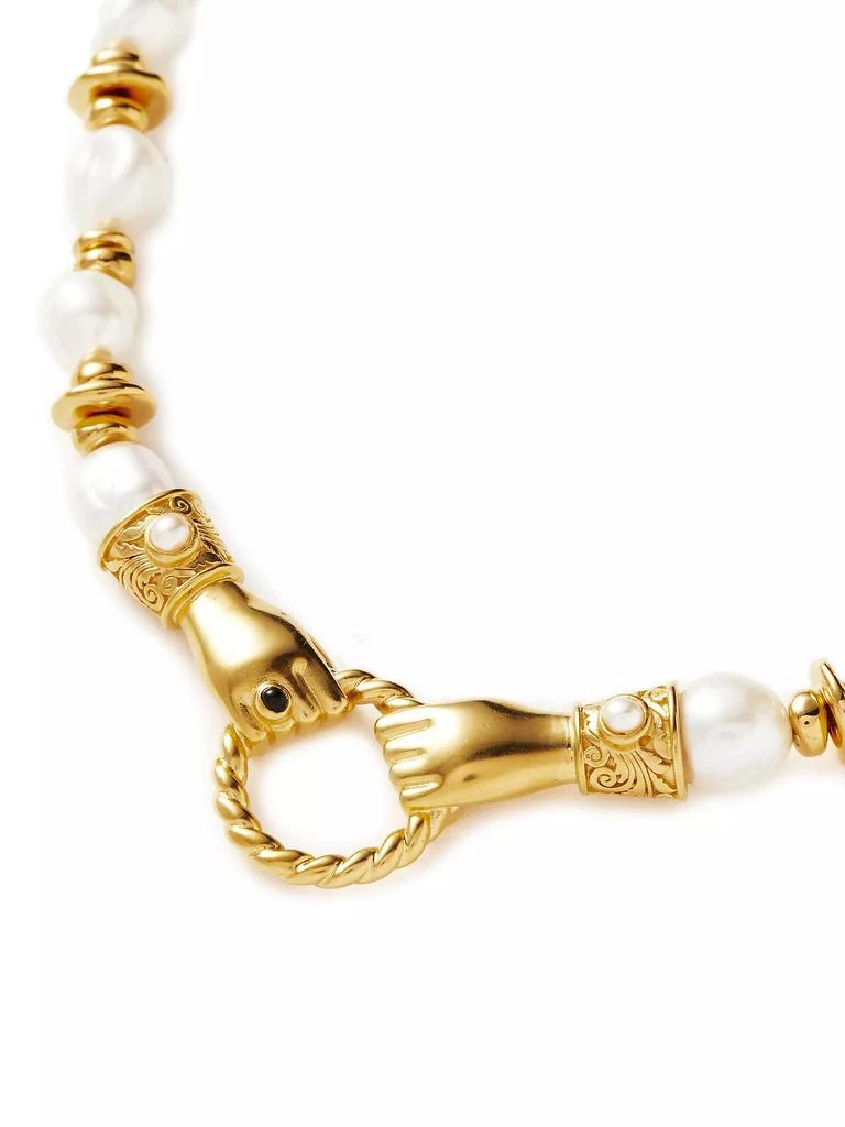 Missoma Harris Reed x Missoma In Good Hands 18K-Gold-Plated, Pearl & Black Onyx Necklace 3