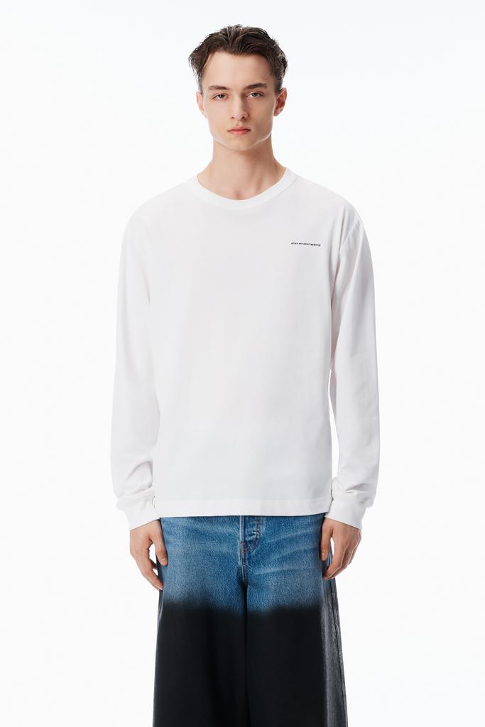 Alexander Wang UNISEX LONG SLEEVE TEE IN HIGH TWIST JERSEY