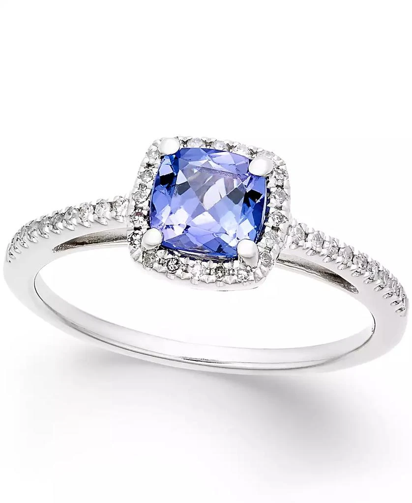 Macy's Tanzanite (5/8 ct. t.w.) and Diamond (1/8 ct. t.w.) Ring in 14k White Gold 1
