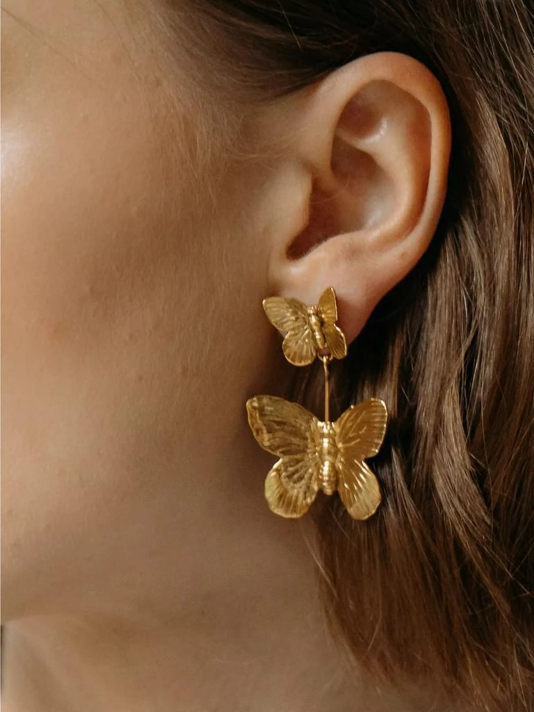 Jennifer Behr Ella 24K Gold-Plated Butterfly Drop Earrings 3