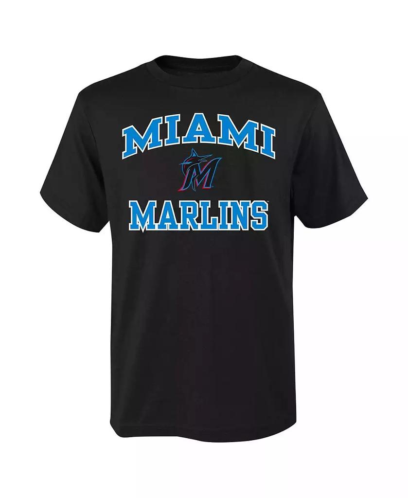 Outerstuff Big Boys Black Miami Marlins Heart & Soul T-shirt
