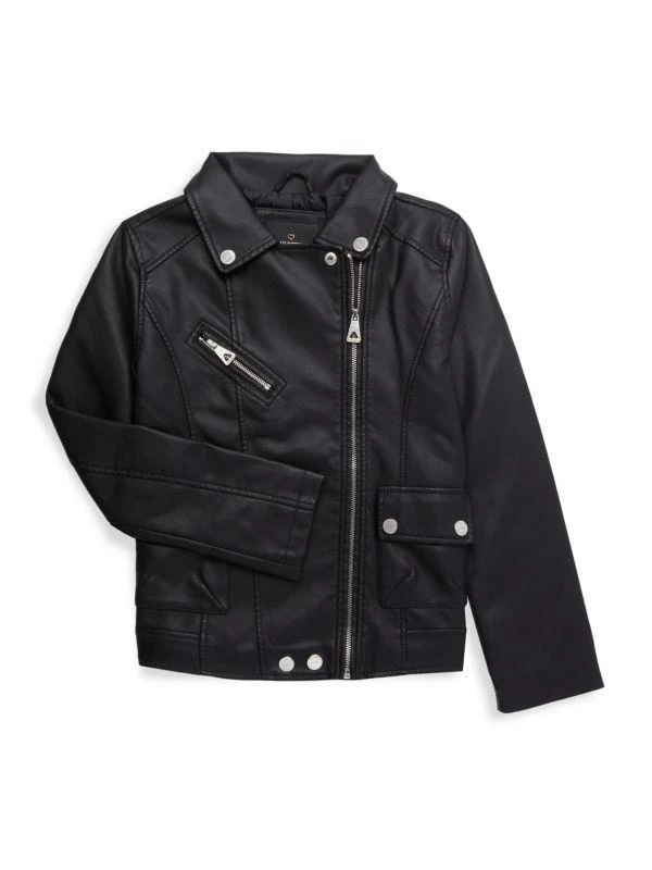 Urban Republic Girl's Faux Leather Zip Up Jacket 1