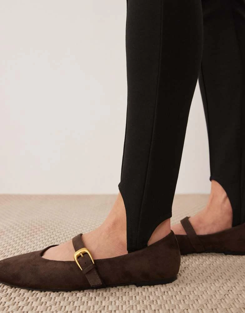 ASOS ASOS DESIGN pintuck stirrup leggings in black 2