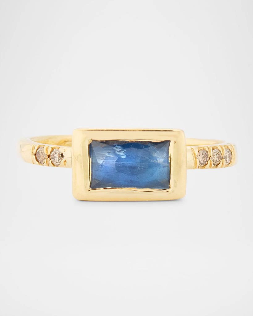Debra Navarro 18K Yellow Gold Umba Diamond and Sapphire Ring
