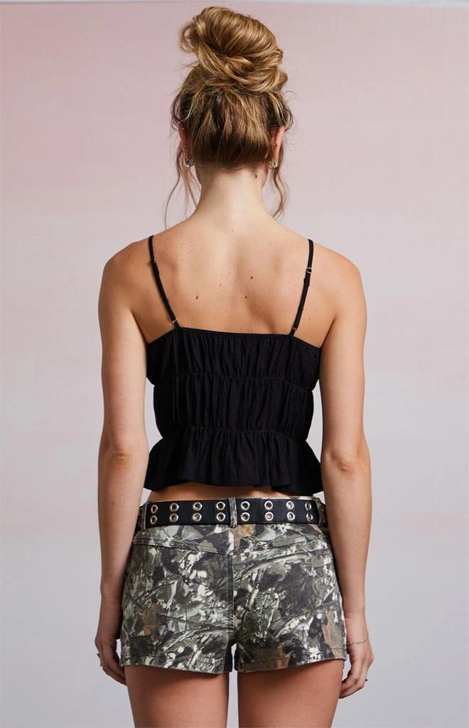 KENDALL & KYLIE Quinn Tie Front Lace Trim Tank Top 4