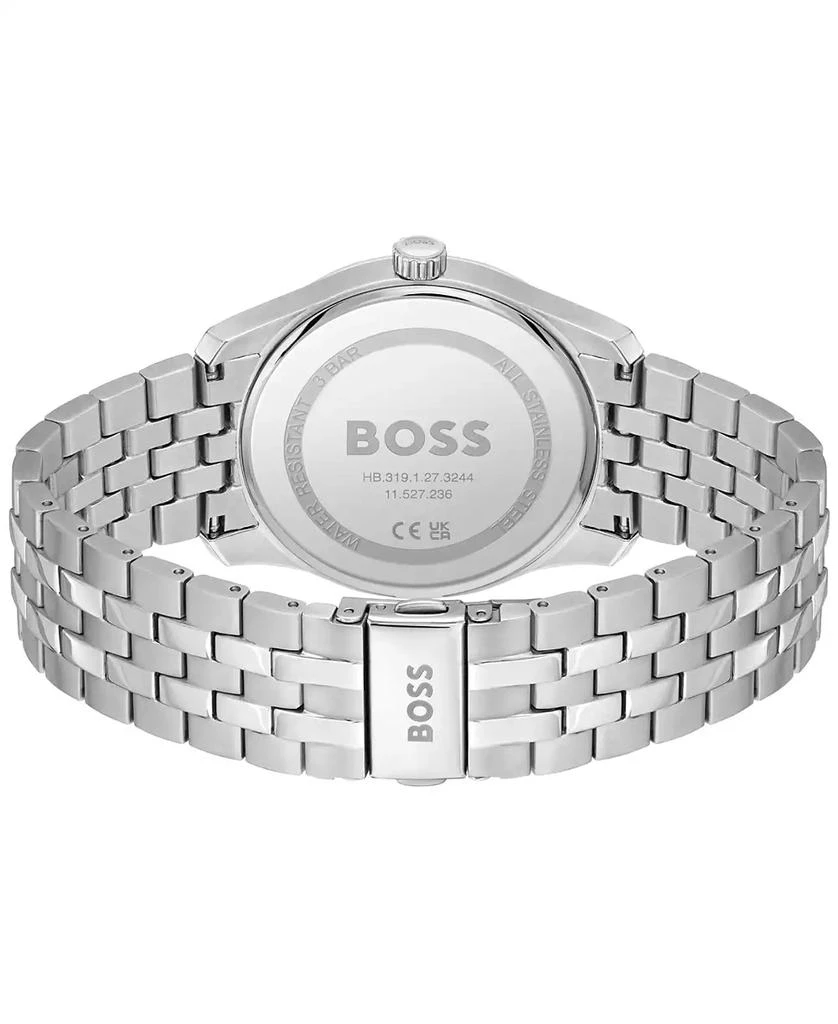 Hugo Boss Men's Principle Quartz Basic Calendar Silver-Tone Stainless Steel Watch 41mm 3