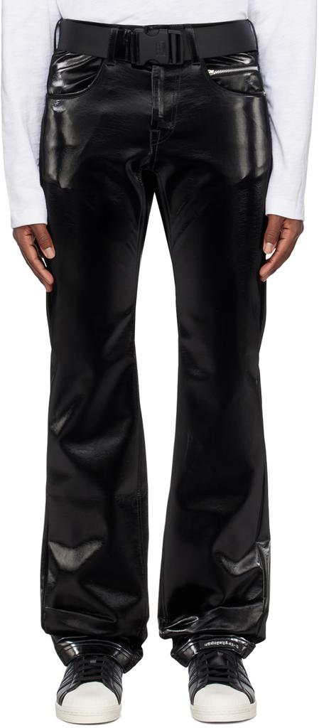 99% IS Black 'ATT1%TUDE' Always Glossy Trousers