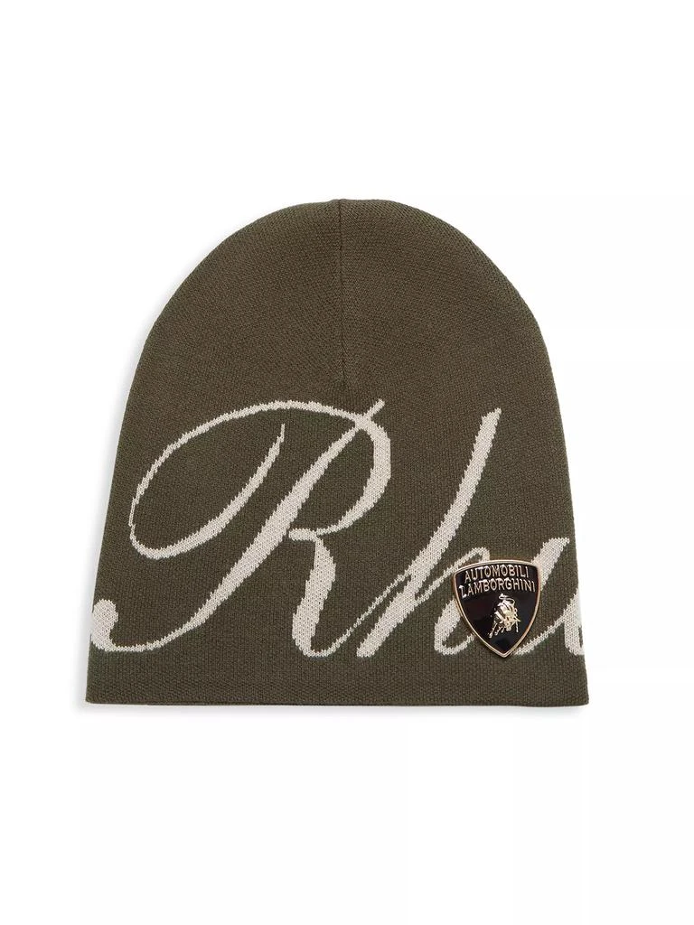 Rhude R H U D E x Lamborghini Logo Cashmere-Cotton Beanie 1