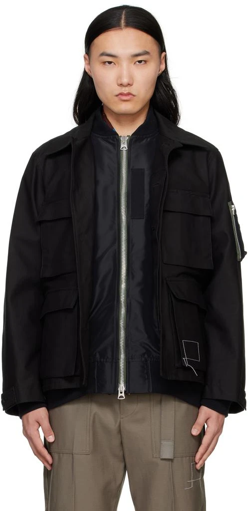 Shop Black WTAPS Edition Cotton Back Satin Jacket on Sale at 