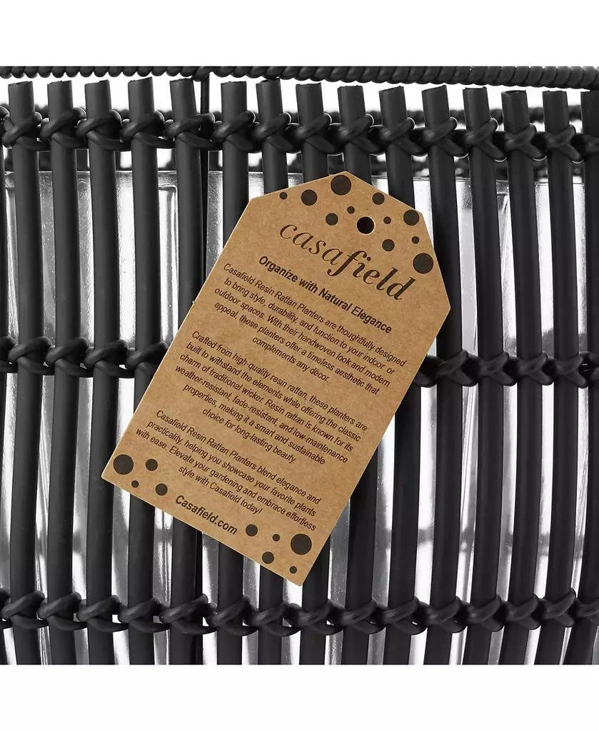 Casafield Planter Basket with Stand, Floor Planter with Wood Legs, Large Plant Pot Cover with Liner 7