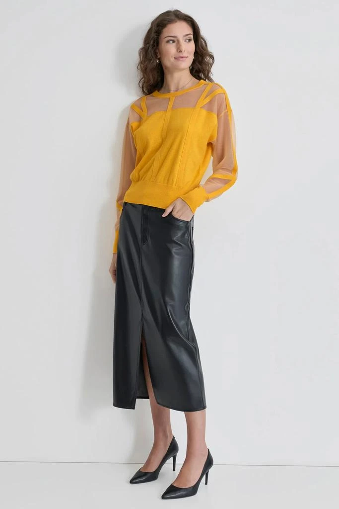 DKNY CORSET SEAM SHEER TOP 5