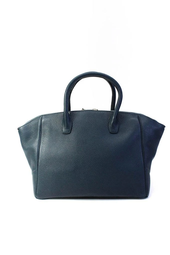 VBH Womens Double Handle Zip Top Grain Leather Large Key Satchel Handbag Blue 3