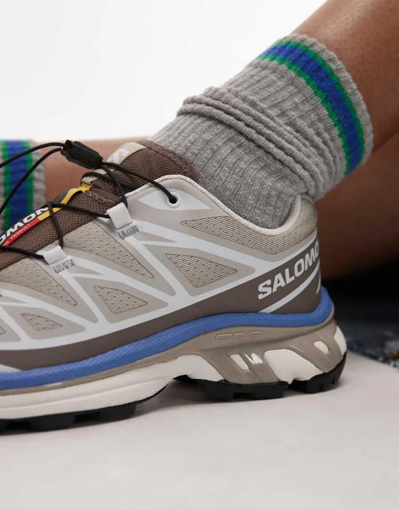 Salomon Salomon XT-6 trainers in off white and brown 3