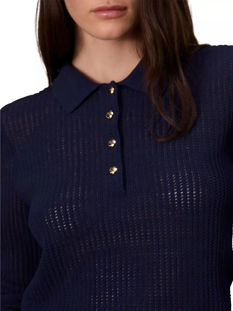 Rag & Bone Viola Cotton-Blend Knit Polo Sweater 6
