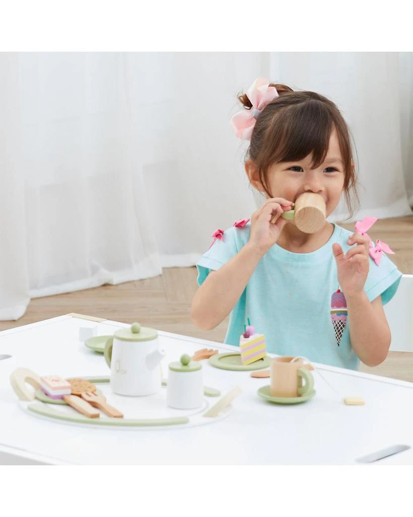 Teamson Kids Little Chef Frankfurt 20 Piece Wooden Play Kitchen Tea Party Set - Ages 3+ 4
