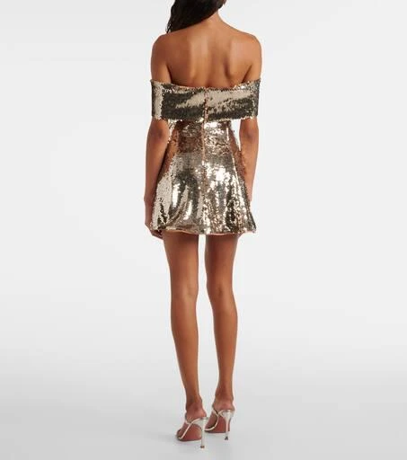 Self Portrait Off-shoulder sequined minidress 3