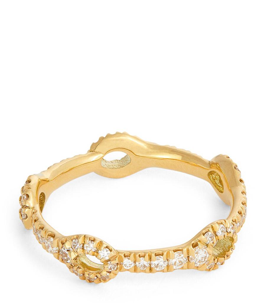 Melissa Kaye Yellow Gold and Diamond Mini Lola Needle Ring