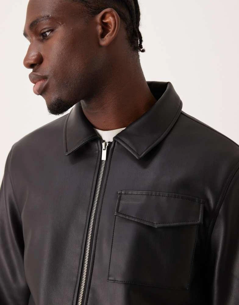 New Look New Look faux leather jacket in black 3
