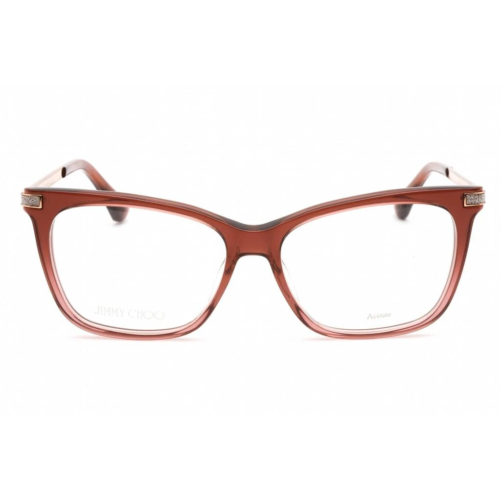 Jimmy Choo Jimmy Choo Women's Eyeglasses - Cat Eye Burgundy/Pink Plastic Frame | JC353 02LN 00 2