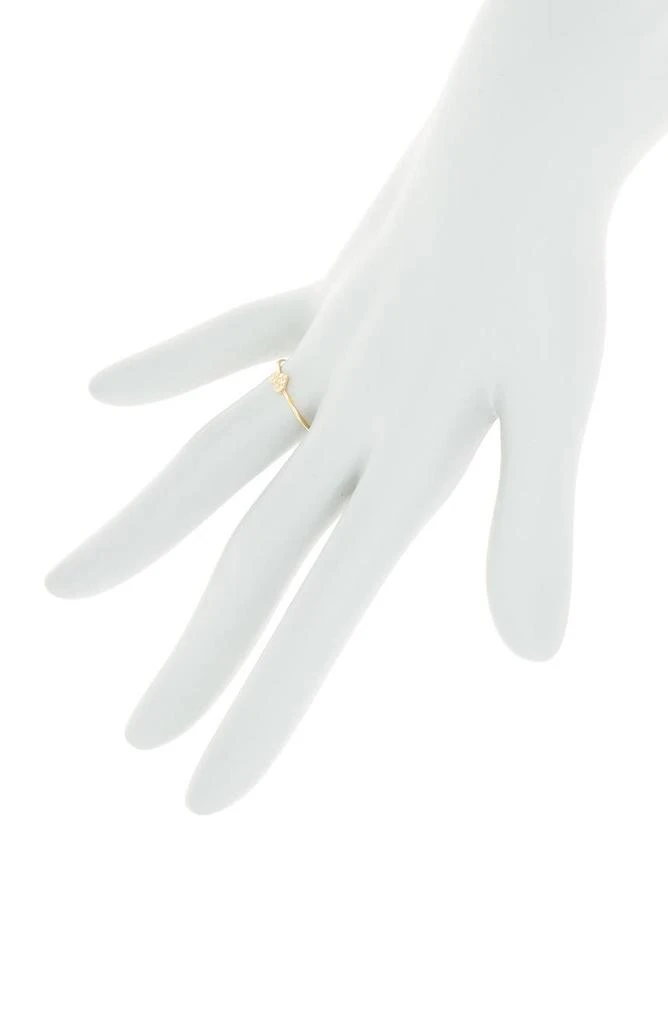 Bony Levy 18K Yellow Gold Pavé Diamond Petite Heart Ring - 0.07ct. 3