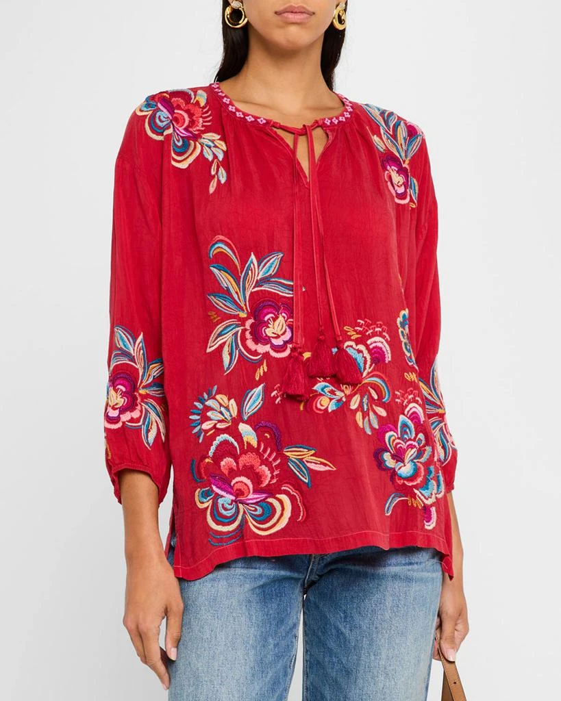 Johnny Was Zadonia Floral-Embroidered Blouse 4