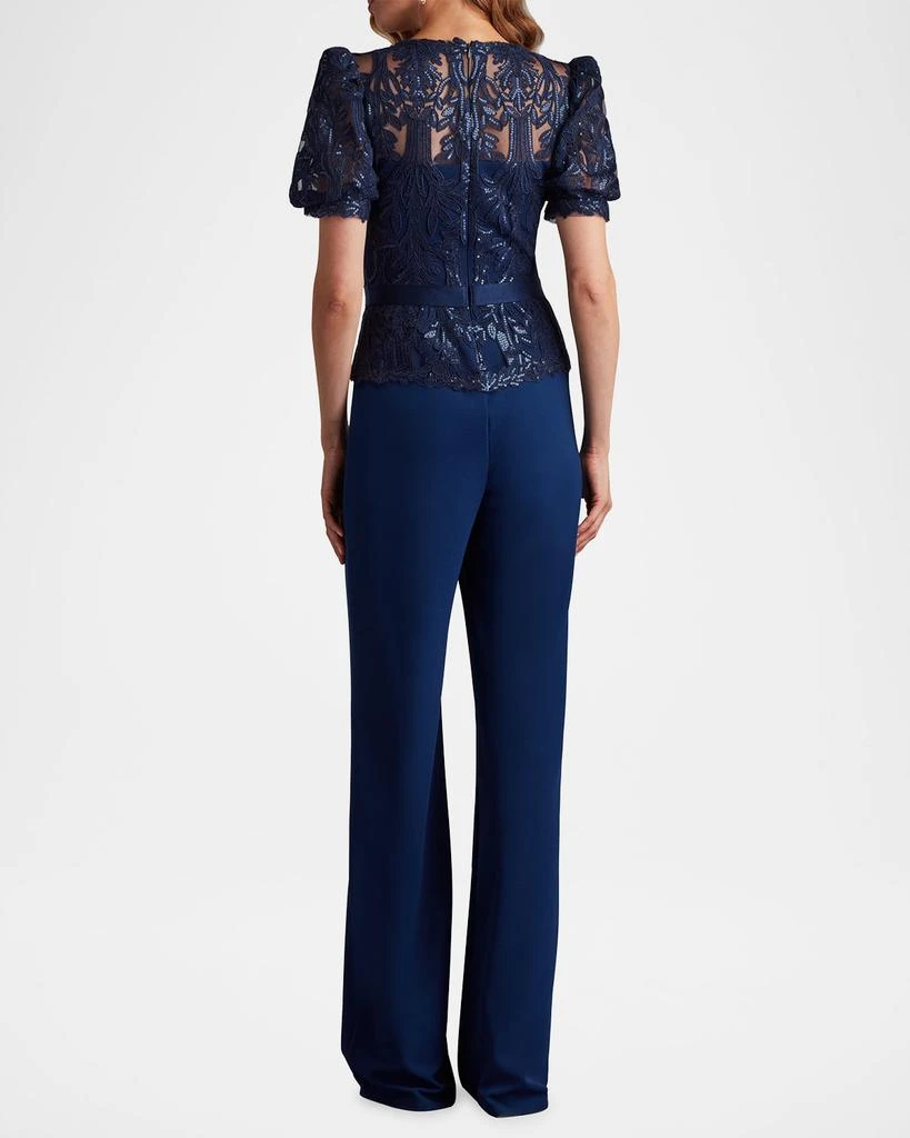 Tadashi Shoji Sequined Lace Crepe V-Neck Jumpsuit 3