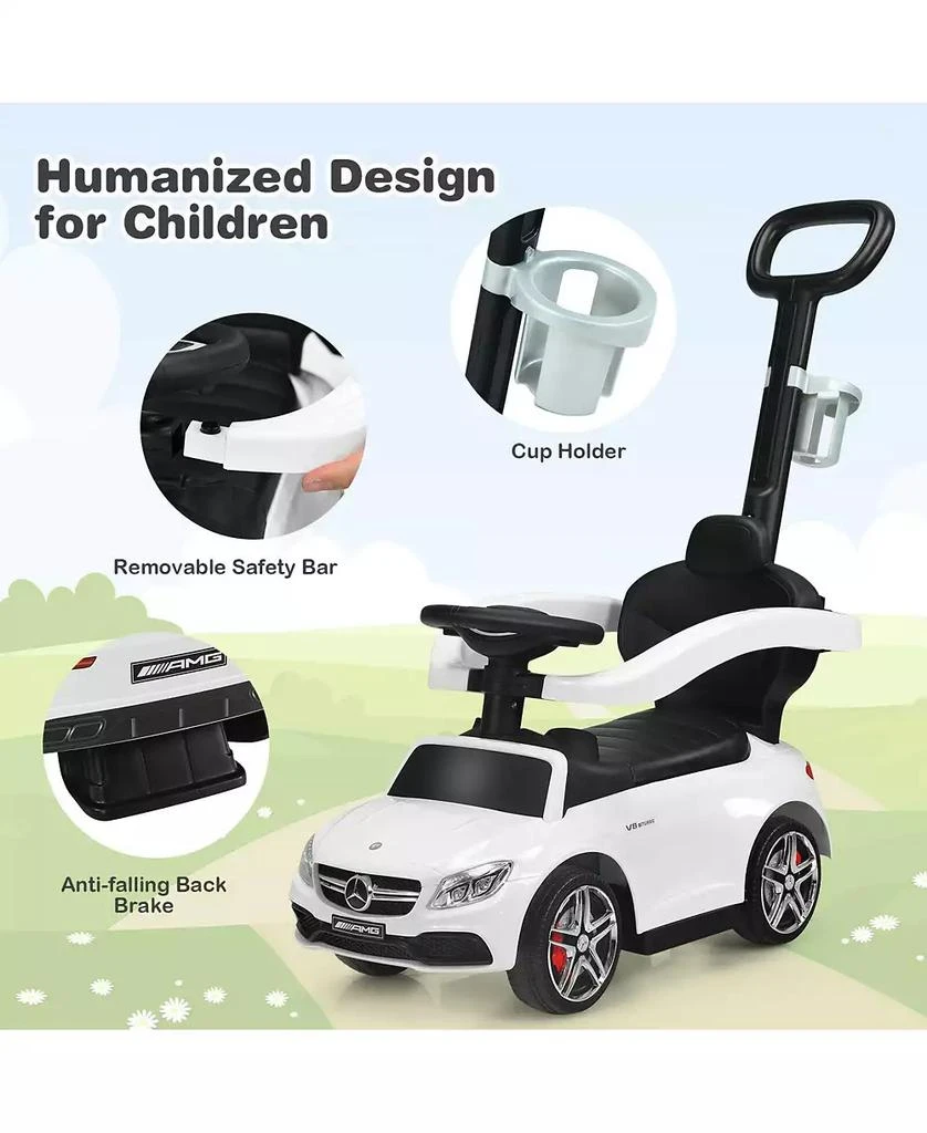 Mecale 3-in-1 Ride on Push Car Mercedes-Benz Licensed Sliding Car with Canopy 8