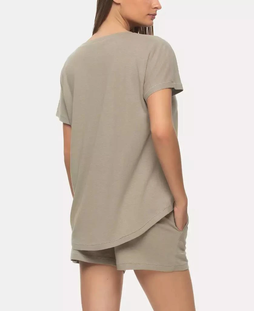 Felina Women's Lauren Linen Jersey Pullover Top and Shorts Sleepwear 2