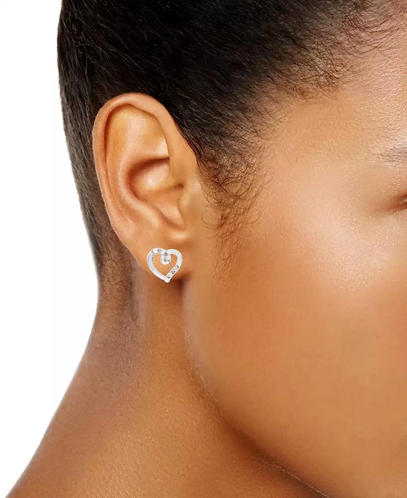 Macy's 2-Pc. Set Diamond Heart Openwork Pendant Necklace & Matching Stud Earrings (1/6 ct. t.w.) in Sterling Silver 5