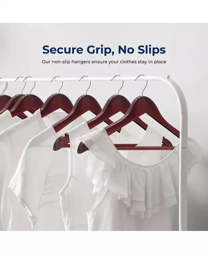 SereneLife 50-Pack Wooden Coat Hangers – Durable Suit Hangers with 360° Swivel Hook 
Notches – Slim Design for Shirts, Jackets, Dresses, and More 3