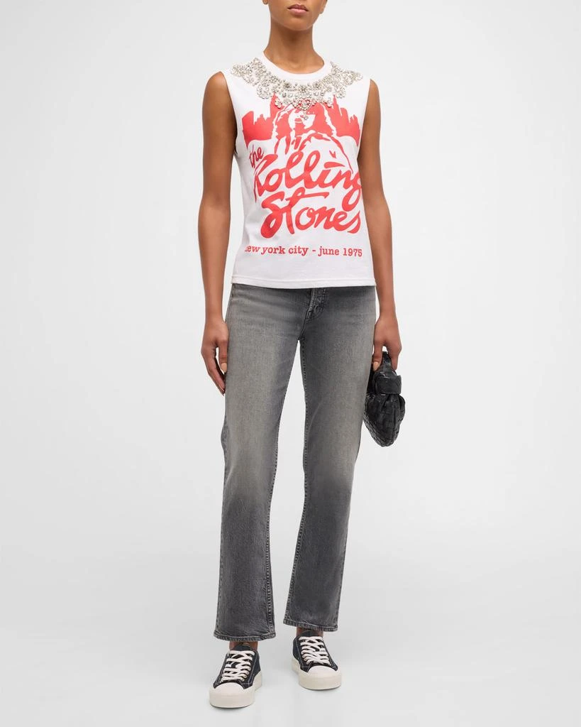 Alice + Olivia Micah Embellished Graphic Muscle Tank 2