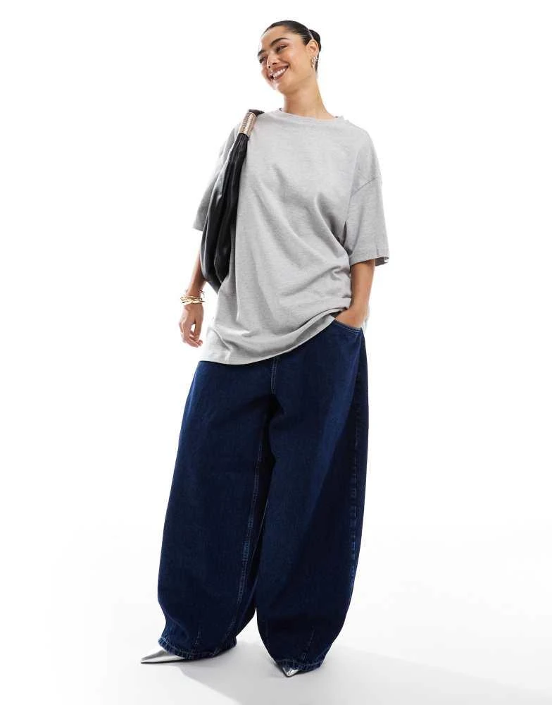 ASOS ASOS DESIGN longline heavyweight oversized t-shirt in grey marl 1