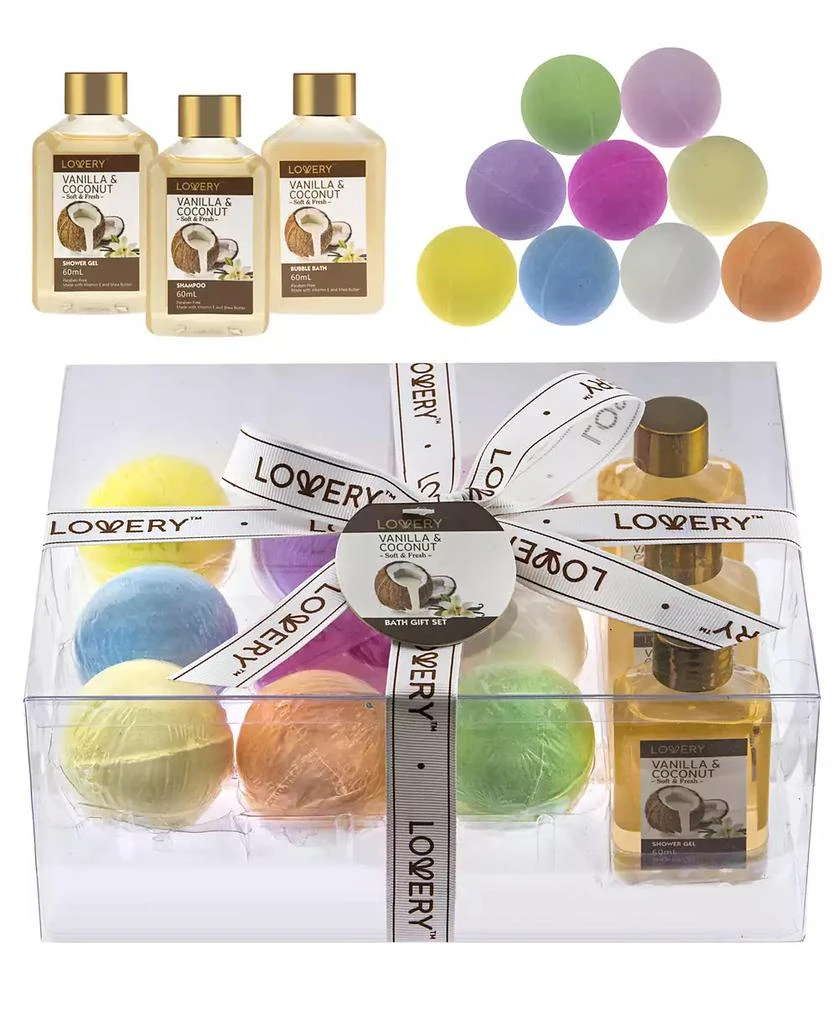 Lovery 12-Pc. Vanilla Coconut Body Care & Bath Bombs Gift Set 1