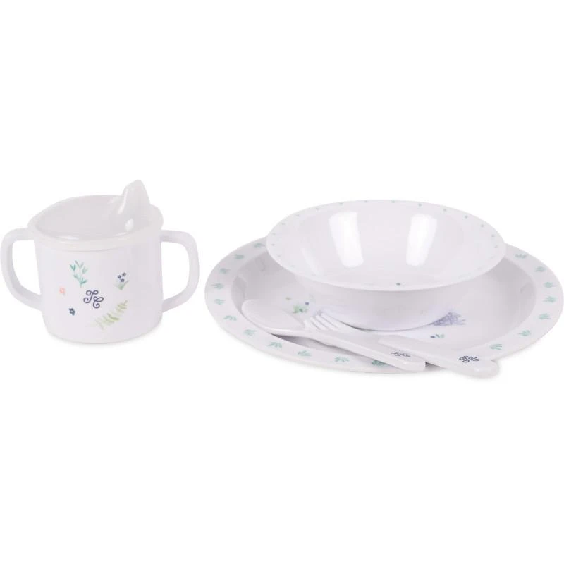 Tartine et Chocolat Cutlery and plate set in white 1