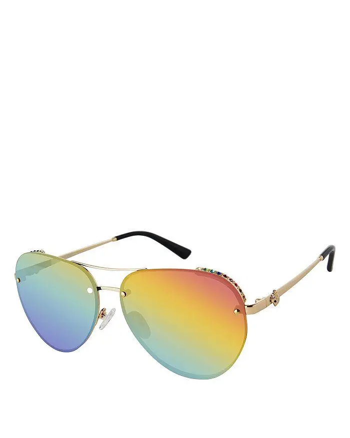 Kurt Geiger Aviator Sunglasses, 60mm