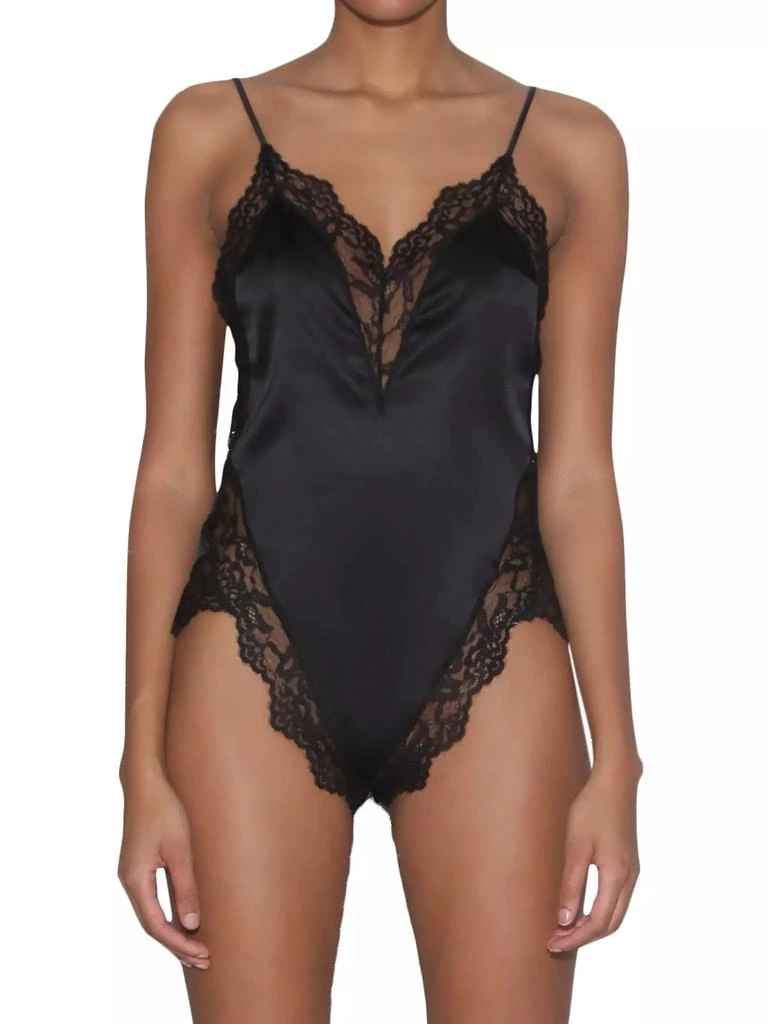 Fleur du Mal Lace-Trim Stretch-Silk Teddy 3