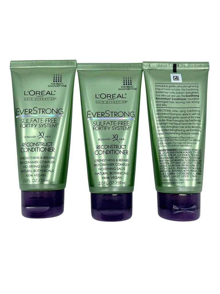 L
Oreal Paris L
Oreal Everstrong Sulfate Free Conditioner Frizzy 
Damaged Hair 2 OZ Set of 3 2