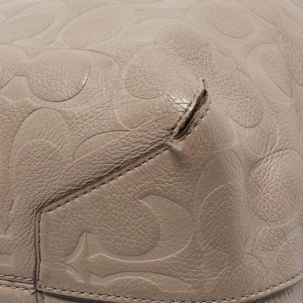 Coach Coach Beige Signature Embossed Leather Bleecker Zip Tote 6