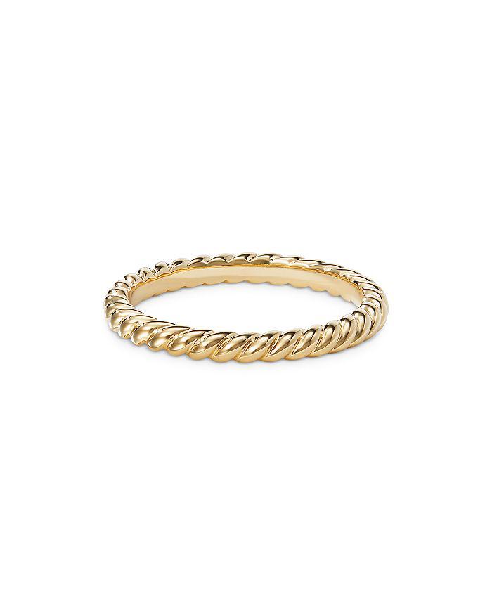 David Yurman 18K Yellow Gold DY Unity Cable Band Ring